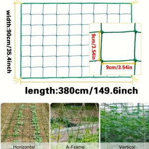 TEMU 정원용 클라이밍 네트 2세트, 90cm*380cm/35.4인치*149.6인치, 두꺼운 나일론 식물 지지망, 발코니 채소밭, 토마토, 가지, 녹색콩, 오이 덩굴용 전용 네트, 식물 고정용 클라이밍 트렐리스 네트, 꽃, 포도, 나팔꽃 등 덩굴 식물을 위한 가정용 정원 지지망