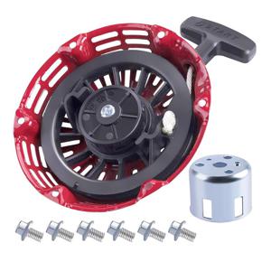 TEMU GX200 호환 리코일 스타터 및 스타트컵 풀 스타터(스틸 로드 발바닥) 4/5.5/6.5hp 엔진 모터 교체용 # 28400-ZE1-003ZF 28400-ZH8-013YA
