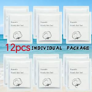 TEMU 12개 대형 일회용 목욕 타월 (55X28인치) - 여행, 해변, 샤워, 하이킹 및 캠핑에 완벽한 선택 | 휴대하기 편리하고 콤팩트