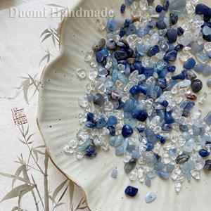 TEMU DIY 주얼리 제작용 천연석 구슬 60개 - 몽환적인 블루 불규칙한 모양의 멀티 컬러 변형 구슬, 팔찌 및 목걸이 공예용 수공예 비즈 믹스