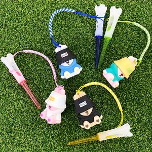 4개 골프 티, 귀여운 어부 곰돌이 펜던트 | 83mm 플라스틱 볼 T, 분실 방지 로프 골프 스탠드 포함, 골프 용품, 크리스마스 선물, 발렌타인데이 선물, 추수감사절 선물, 선물