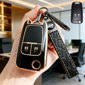 TEMU Chevrolet Vauxhall Opel Astra J Insignia A Meriva B Zafira C Mokka, Chevrolet Aveo Orlando 등 2버튼 스마트 키 방식 마모 방지 보호 케이스, 고품질 내구성 소프트 TPU 키 포브 쉘 & 키체인 포함 리모컨 키 커버
