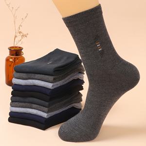 TEMU 중년 및 노년층용 남성용 보온 양말 8켤레 - 사계절용 통기성 냄새 방지 중목 및 장신구 양말, 다양한 색상 옵션, 땀 흡수성 캐주얼웨어, 일상용 및 날씨용