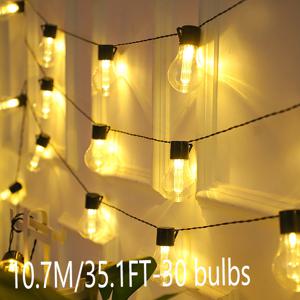 TEMU 2026 신형 A50 태양광 에디슨 전구 스트링 조명, 10/ LED / 야외용 빈티지 조명 끈, 야외 IP65 - 캠핑, 가정, 정원, 휴일, 크리스마스, 파티 장식, 안뜰, 텐트, 정자, 잔디밭 장식용, LED 야외 장식용 조명 끈, 캠핑 분위기 조명, 크리스마스, 파티 장식용으로 적합