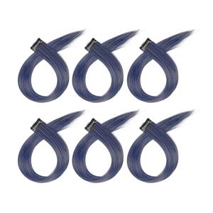 TEMU 6개 세트 귀걸이형 염색 가발 조각, 그라데이션 심리스 헤어 익스텐션, 패셔너블 여성용 모조 긴 머리 추가