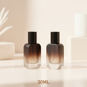 TEMU 30ML 로션 병, 브라운 그라데이션 유리 병, 두꺼운 유리 로션 디스펜서 병, 화장품 디스펜싱 용기, 세럼 프레스 펌프 헤드 빈 병 여행용으로 편리, 여성 선물로 적합