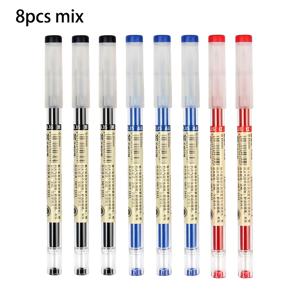 8개입 0.35mm 젤 펜 세트 - 블랙/블루/레드 속건성 잉크 서명 펜, 부드러운 필기감, 가는 팁, 전문가 및 학생에게 적합, 사무용 문구, 전문적인 필기, 내구성 있는 구조, 필기구