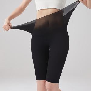 초슬림 반바지 여름 쿨링 팬츠 에어컨바지 크롭 상어 프린트 반바지 여성용 아우터웨어 하이웨이스트 여름 경량 반바지|치마바지