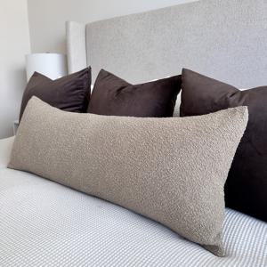 TEMU 1개 루프 텍스처 롱 베개 커버 장식 허리 바디 베개 커버 35X90Cm 14X36Inch 소파 침대 홈 데코 폴리에스터