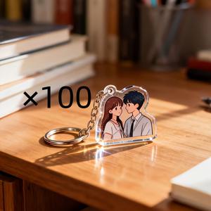 TEMU 그녀/남자의 선물 50개/100개 특별한 맞춤 아크릴 키체인 - 발렌타인데이, 어버이날 선물, 크리스마스 아크릴 장식품, 차량 백미러 장식, 키체인 펜던트, 백팩 장식, 애완동물 애호가, 커플 선물