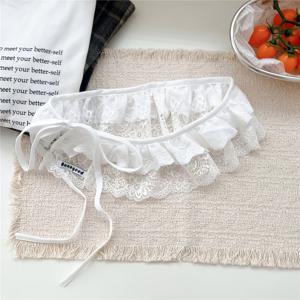 TEMU 여성용 단색 불규칙 발레 스타일 레이스 트림 할로우 아웃 반투명 퍼피 웨이스트 스커트, 여름 야외 여행 허리 장식에 적합, 스위트 힙합 스타일