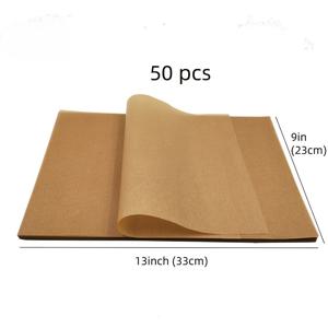 TEMU 50/100/200매 9X13인치 베이킹 논스틱 오일 페이퍼, 미리 재단된 베이킹 페이퍼, 베이킹, 요리, BBQ, 튀김 및 찜에 적합 - 무세제, 대부분의 베이킹 트레이 주방 용품에 적합