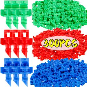TEMU 300개 각도 조절 노즐 -90°/180°/360° 커버리지 드립 관개 노즐, 정원 채소밭, 온실, 화분, 행잉 바스켓, 야외 조경 급수 시스템용 누수 방지 커넥터