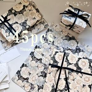 TEMU 동백꽃 눈송이 페이퍼 45매, 14*20인치 선물 포장지, 파티, 생일, 결혼식 장식, 포장지, 냅킨, 꽃다발 용품, 선물 포장지, 선물 포장 냅킨에 적합한 예술적인 종이