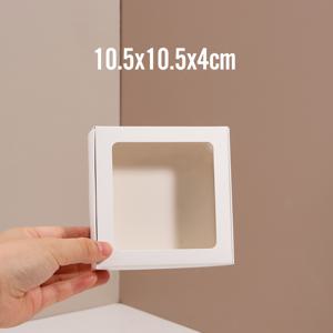 TEMU 핸드메이드 비누, 웨딩 답례품, 생일 선물용 25개 미니 접이식 투명창 종이 상자 - 기념 행사용 컴팩트 접이식 진열용 박스 (종이)