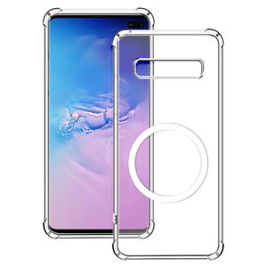 TEMU 삼성 갤럭시 S10/S10 5G/S10+/S10 플러스 호환 투명 TPU 마그네틱 폰 케이스, 충격 방지 스크래치 방지 내마모성 마그네틱 링 네 모서리 낙하 방지 커버 방진 슬림 설치 및 제거 용이 내구성