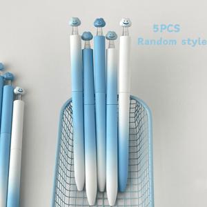 TEMU 5개 그라데이션 뉴트럴 펜, 구름 젤 펜, 랜덤 스타일, 스위치, 0.5mm 팁, 검은색 잉크, 사무실 및 학습 용품, 완벽한 선물