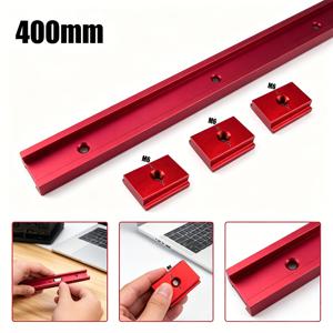 30인치 400mm 목공 T-슬롯 트랙, 3개 블록 장착, 밀링 역전 테이블, 푸시 테이블 톱, 목공 작업대 및 기타 장비 호환, 목공 고정 장치 (클램핑 장치)