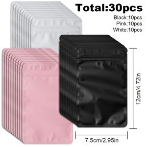 TEMU 30개입 두꺼운 자동밀봉 방습 코팅 재봉지 세트 - 보석, 화장품, 문구류 포장용 - 소형 선물용 파우치 다양한 사이즈 소매 전시 및 보관용