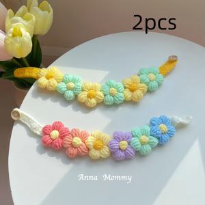 TEMU 2개 세트, 3차원 꽃 장식이 돋보이는 귀여운 수제 애완 동물 턱받이, 소형견 및 고양이에게 적합, 배터리 없음