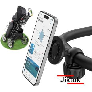 TEMU 360° 회전식 자석 휴대폰 거치대 (골프 푸시카트용), 강력한 자석 및 Clicgear, Bag Boy, Sun Mountain 등 기타 골프 카트 장비와 호환 가능, 모든 스마트폰 지원