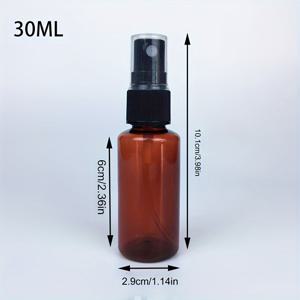 TEMU 30개입 30/100ml 앰버 컬러 플라스틱 스프레이 병, 재사용 가능, 휴대용, 무향, PVC 프리, 여행용 리필 가능 용기, 화장품에 적합, 기능성 디자인 | 내구성 좋은 플라스틱 병, 재사용 가능한 향수병