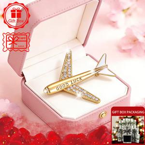 TEMU 1개 반짝이는 공항 스웨터 클립, 선물 상자 및 축복 카드 포함, 고급스럽고 우아한 스타일. 선물 및 어버이날 선물로 적합. 데일리 및 축제 착용에 좋습니다.