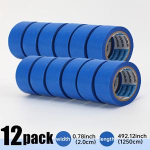 TEMU 블루 일본 와시 테이프 세트, 폭 2cm x 길이 12.5m, 12롤, 스크랩북, 선물 포장, 방 꾸미기용 장식 스티커