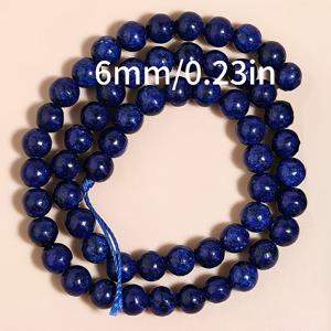 TEMU 천연 청금석 구슬 17/22/29개, 6/8/10mm, DIY 주얼리 제작용, 광택 있는 보석 구슬, 팔찌, 목걸이, 귀걸이 공예에 적합