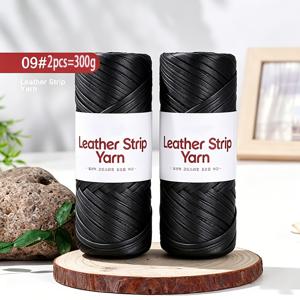 TEMU 2개/300G 무광 인조 가죽 리본 실, 반짝이는 메탈릭 모조 가죽 패브릭 스트립 얀, 피부 친화적이고 내구성이 뛰어남, 수제 직조 매트, 보관 상자 제작, 코바늘 패션 가방, 맞춤형 핸드백 제작에 적합