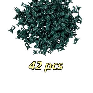 TEMU 식물 지지대 클립 42개, 랜덤 색상, 줄기, 덩굴, 줄기용 꽃 난초 클립, 토마토, 오이, 장미를 말뚝, 격자, 울타리에 고정하기 위한 재사용 가능한 정원용 식물 클립, 정원용 식물 지지대 액세서리