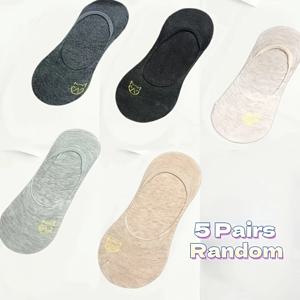 TEMU 랜덤 5켤레 보트 양말 미끄럼 방지 여성용 얇은 여름 투명 양말 블랙 화이트 편안한 패션 통기성 파티 휴일 스포츠 선물