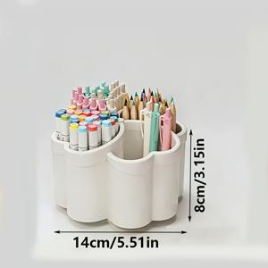 TEMU 1개 탁상용 정리함 펜 홀더, 플라스틱 PP 화장품 보관함, 탁상용 수납함, 4칸 수납 디자인 - 내구성 있는 PP 플라스틱 소재, 공간 절약형, 3가지 색상 선택 가능 - 사무실, 학교, 가정, 책상용으로 적합 - 펜, 연필, 메이크업 브러시용 뚜껑 있는 휴대용 수납함 - 좁은 공간 및 가정을 위한 이상적인 선택