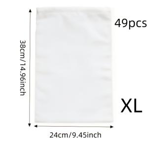TEMU 49개 세트, XL 및 L 사이즈 선택 가능, 숨겨진 조임끈 마감의 흰색 통기성 방충 과일망 가방, 샘플팩 3개 포함. 과일나무, 사과, 포도, 새, 해충 차단에 적합. 정원, 농장, 도시 농업에 적합