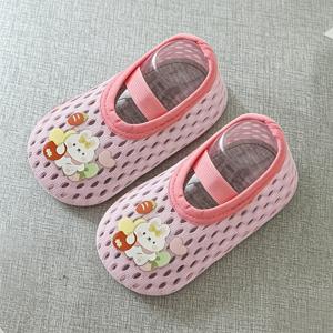 TEMU 아기 미끄럼 방지 발바닥 보호 양말, 메쉬 통기성 부드러운 밑창 실내 양말, 귀여운 판다 토끼 공룡 동물 만화 프린트 얇은 여름 양말 유아 아동용