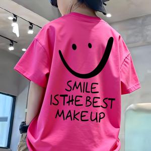TEMU 트렌디한 남아용 아동복, 눈에 띄는 로즈 레드 색상의 스타일리시한 반팔 티셔츠 (어린 아이들을 위한)