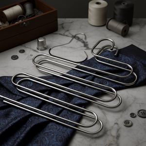 TEMU 바지 및 모자 정리 랙 3종 세트 (바지 랙 2개, 모자 랙 1개), 스테인리스 스틸 및 재질, 바지, 모자 및 스카프에 적합, 80% 옷장 공간 절약, 대부분의 옷장에 적합