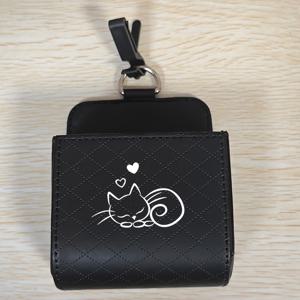 TEMU 낮잠 고양이 프린트 차량용 에어 벤트 정리 가방, 벨크로 여밈 수납 파우치, 패션 안경, 열쇠 및 휴대폰 보관에 적합, 차량 내부 액세서리