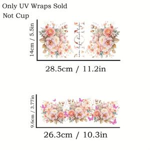 TEMU 꽃무늬 테마 UV DTF 전사지 2장/세트, 40온스 Libbey 유리잔용 - 방수 및 스크래치 방지, 유리잔, 커피컵 등용 장식 키트(컵 제외), 생일, 휴일, 어머니의 날을 위한 이상적인 선물