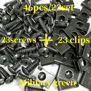 TEMU 46피스 23세트 자동차 U클립 스크류 세트, 자동차 클램핑 키트, 프론트 범퍼 충돌방지 클립, 금속 바디 패널 마운팅 브래킷, 범퍼, 대시보드, 도어 패널용, 셀프 태핑 스크류 도구 키트