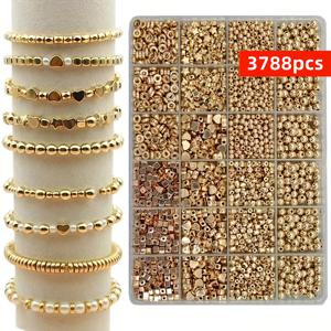 TEMU 3788개 4-7mm 하트형 별모양 스페이서 비즈 세트. 아크릴 스페이서 비즈. DIY 팔찌 액세서리