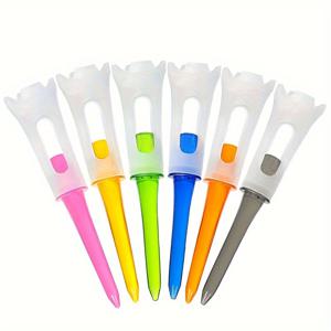 TEMU 골프 티의 이중 구조를 가진 소프트 튜브 10개 세트, 마찰 감소를 위한 플라스틱 골프 티, 골프 공 홀더, 야외 골프 액세서리, 혼합 색상