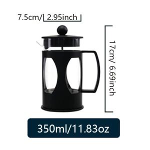 TEMU 350ml 빈티지 스타일 프렌치 프레스 커피 메이커 - 열 및 냉기 저항 보로실리케이트 유리와 스테인리스 스틸 필터, 커피, 차, 우유 거품을 끓이는 데 완벽 - 단일 서빙에 이상적