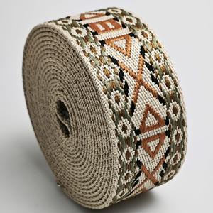 TEMU 3 야드 1.5인치/3.80cm 폭 XB 에스닉 자카드 나일론 웨빙 스트랩, 가방, 공예, DIY 지갑 제작용, 민족 스타일 스트랩