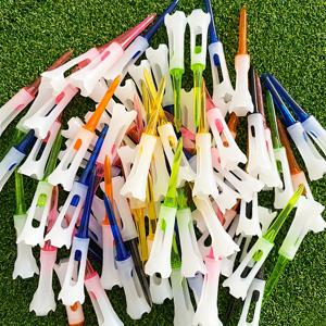 TEMU 초고내구성 골프 티 50개, 부드러운 고무팁이 있는 83mm 플라스틱 볼 페그, 이중층 리미트 볼 스탠드, 저저항 마찰 감소 골프 티, 박스에 담긴 액세서리 티, 혼합 색상, 골퍼를 위한 골프 선물
