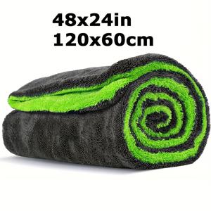 TEMU 풀 사이즈 SUV 트럭 건조 타월, 48 X 24인치 양면 극세사 차량 청소 타월 (트위스팅 얀 기술), 1400GSM 초흡수성, 스크래치 방지, 세탁기 사용 가능