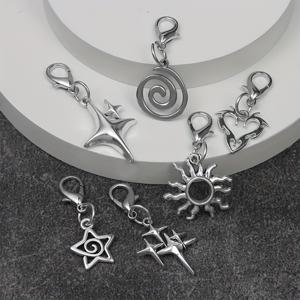 TEMU 망고 별 하트 라이트 및 멀티 요소 슈즈 참 6개, DIY 신발 장식용, 가방 액세서리용, 남녀공용, 완벽한 휴일 선물