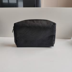 TEMU 초경량 듀폰 페이퍼 휴대용 메이크업 파우치 - 블랙 여행용 화장품 정리함, 넉넉한 내부 공간, 내구성 좋은 페이퍼 케이스, 일상용, 헬스장, 이동 중 사용에 적합
