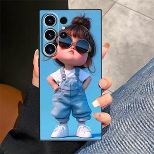 TEMU 휴대폰 케이스 - 삼성 갤럭시 모델 S25, S20, S26, S22, S25+, S24+, S24 Plus, S10 Lite, S10E, S9, S25 Ultra, S21, S23 FE 및 Note 20, 10, 9, 8 호환, 귀여운 만화 소녀 디자인