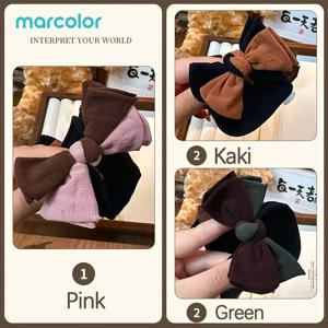 TEMU Marcolor 와이드밴드 플러시 헤어 타이 3개, 모든 헤어 타입에 적합, 두꺼운 미끄럼 방지 보우노트 포니테일 홀더, 심리스 헤어 고무줄 포함, 여성을 위한 부드럽고 내구성 있는 땋은 머리, 올帯, 포니테일용 헤어밴드, 클래식 색상